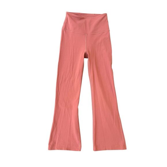 lululemon athletica Pants - Lululemon cropped coral high waisted flare leggings size 2